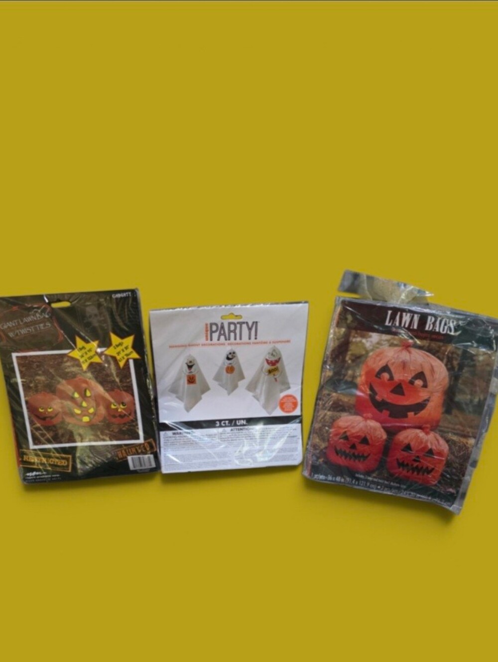 🎃 Halloween Pumpkin Lawn Bags & Ghost Decorations Set - Orange -